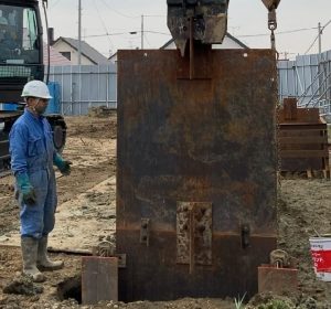 ⑧仮設工事(鋼製横矢板工法) - 丸建基礎工事株式会社